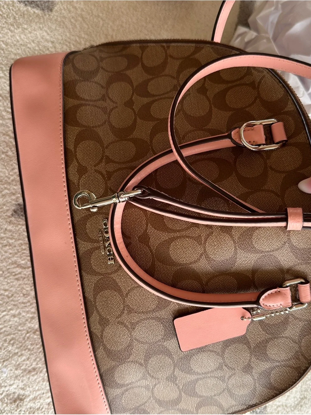 Coach sierra Dome Satchel with Pink Trim 2018